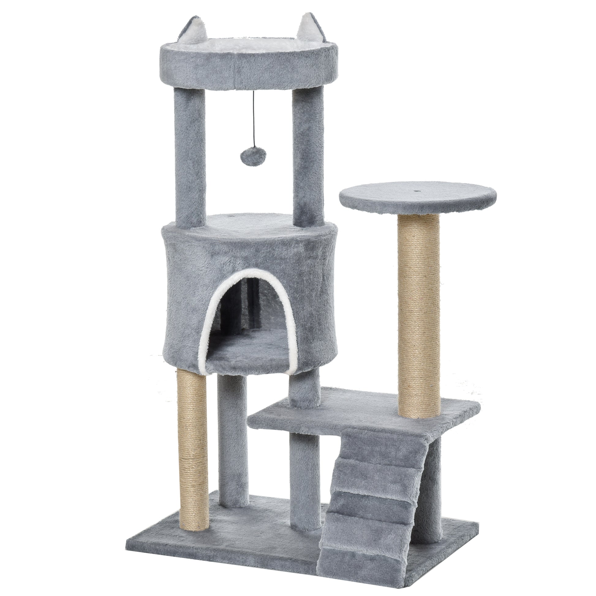 Pawhut Árbol Rascador Para Gatos Mediano De 5 Niveles Gris_0
