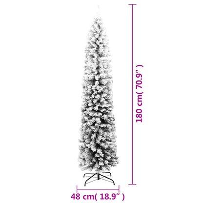 Vidaxl Árbol De Navidad Artificial Verde Con Nieve Pvc 180 Cm_2