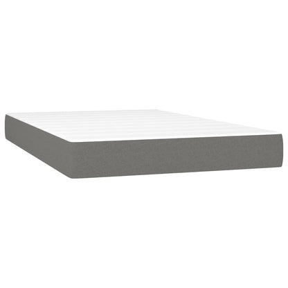 Cama Box Spring Con Colchón Y Led Tela Gris Oscuro 120x200 Cm / Vetonek_2