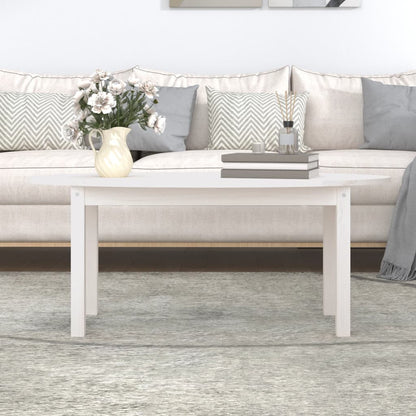 Mesa De Centro De Madera Maciza De Pino Blanco 110x55x45 Cm_1