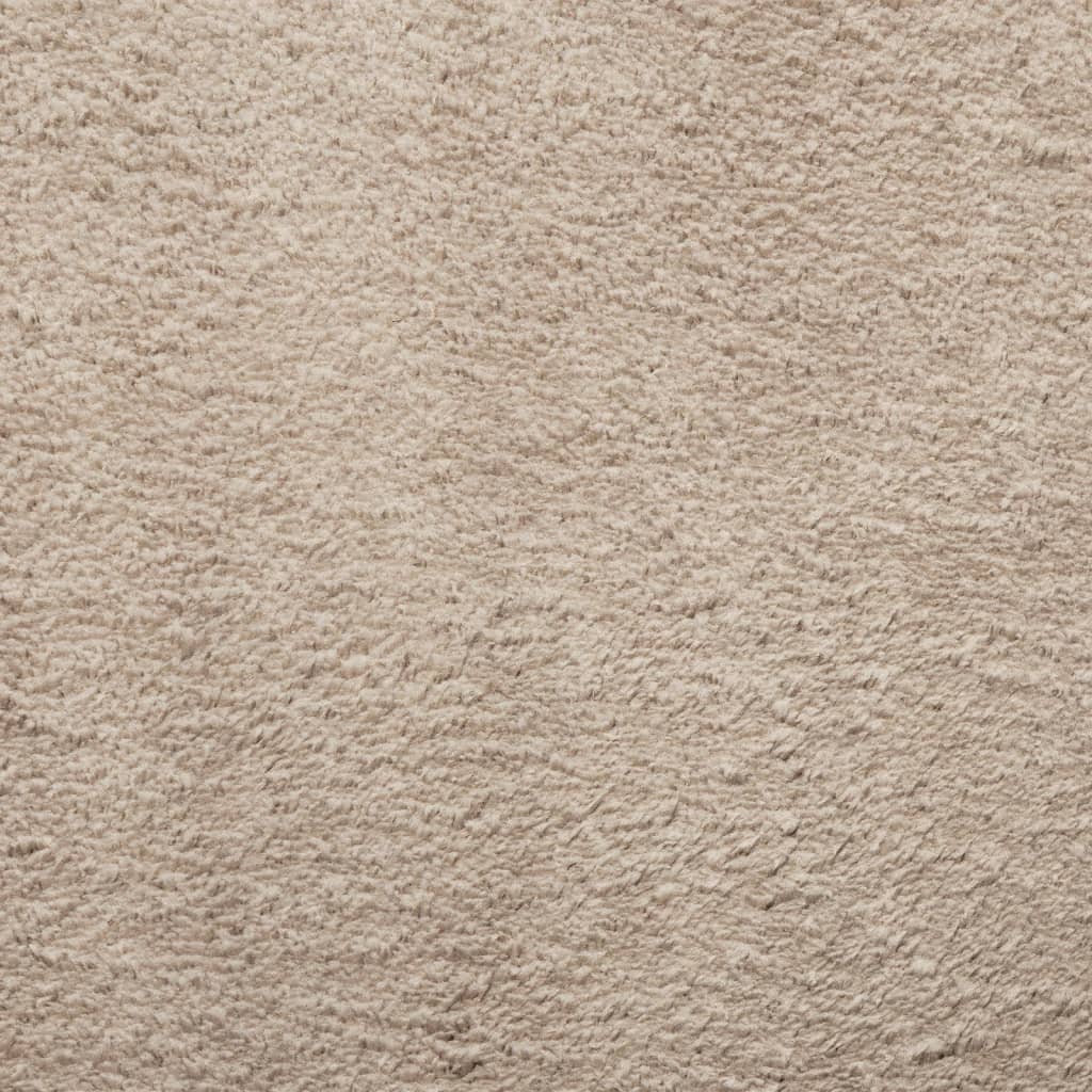 Alfombra De Pelo Corto Suave Lavable Huarte Arena Ø 160 Cm / Vetonek_5