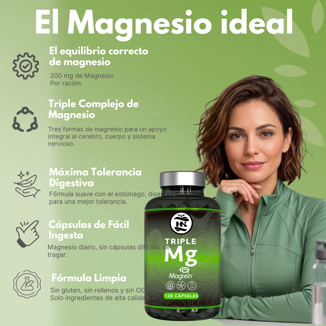 Triple Magnesio Complex Premium Con Magtein® 210 Mg De Magnesio (120 Caps)_1
