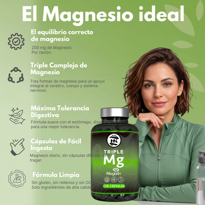Triple Magnesio Complex Premium Con Magtein® 210 Mg De Magnesio (120 Caps)_1