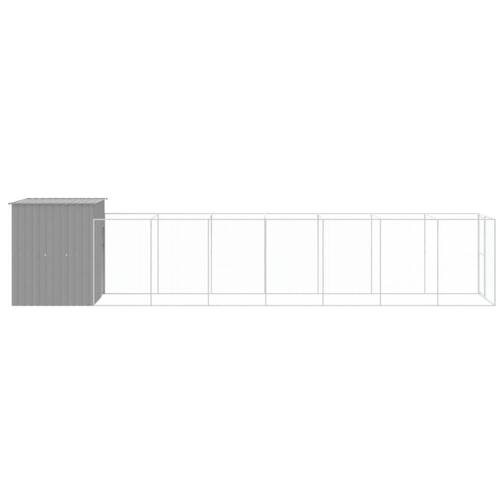 Caseta Perros Corral Acero Galvanizado Gris Claro 165x863x181cm_3