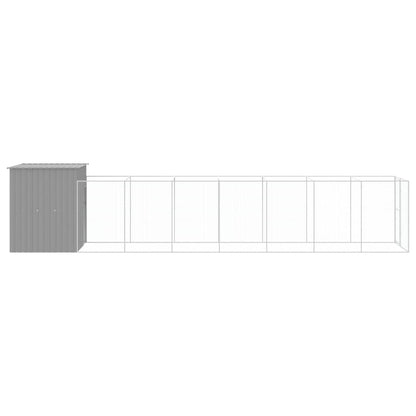 Caseta Perros Corral Acero Galvanizado Gris Claro 165x863x181cm_3