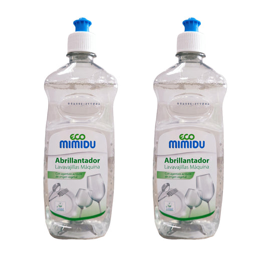 Embalagem de 2 abrilhantadores para máquina de lavar louça Mimidu ECO 500 ml
