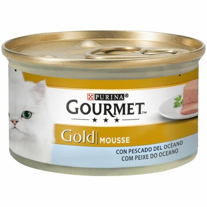 Embalagem de 24 unidades de ração húmida GOURMET GOLD Mousse Pes Oceano 85g