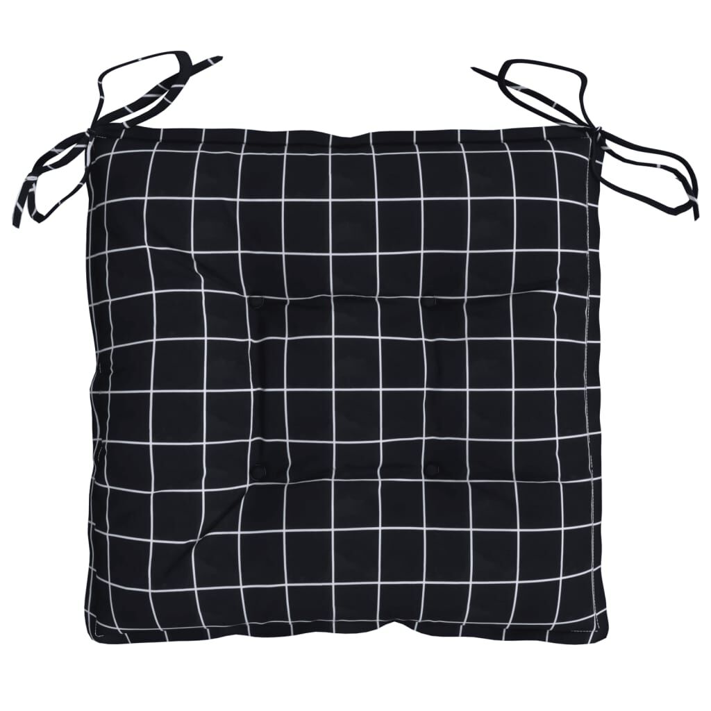 Vidaxl Cojines Para Silla 6 Uds Tela A Cuadros Negro 40x40x7 Cm_4