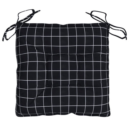 Vidaxl Cojines Para Silla 6 Uds Tela A Cuadros Negro 40x40x7 Cm_4