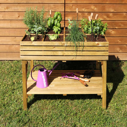 Canteiro de jardim elevado em madeira Kub 100 cm 100 L