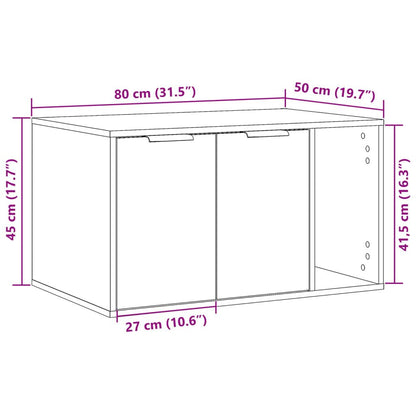 Vidaxl Mueble Arenero Para Gatos Madera Ingeniería Negro 80x50x45 Cm_2