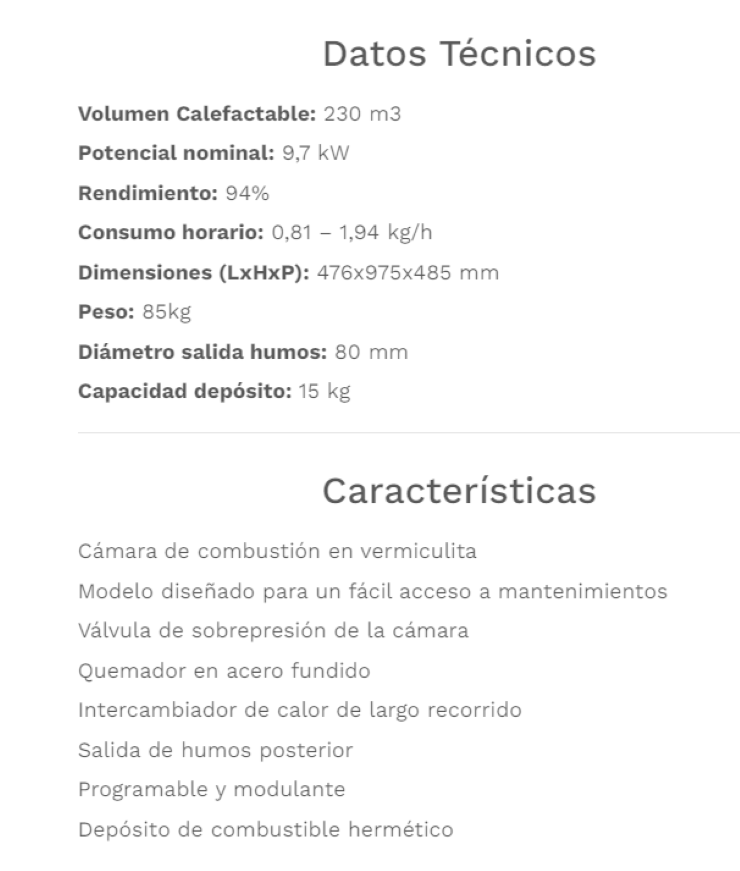 Fabricalor Estufa De Pellets Classic 10 Gris Ventilada_1