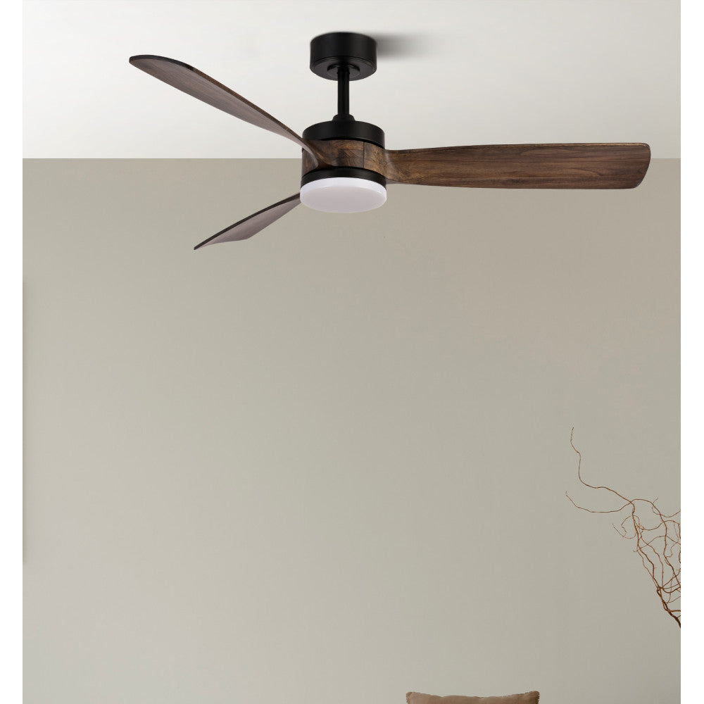 Ventilador Dc Oriente 26w Negro 3 Aspas Roble 132d 6vel 3colores 2950lm Remoto,temporizador,memoria 24_1