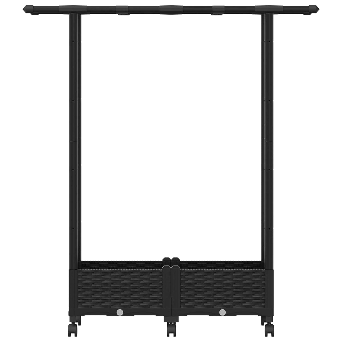 Cama Elevada Con Trellis Y Techo Negro 122,5 X 40 X 127 Cm Pp_3