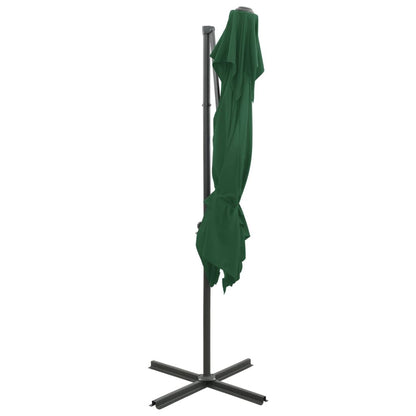 Vidaxl Sombrilla Jardín Voladiza Con Cubierta Doble Verde 250x250 Cm_3