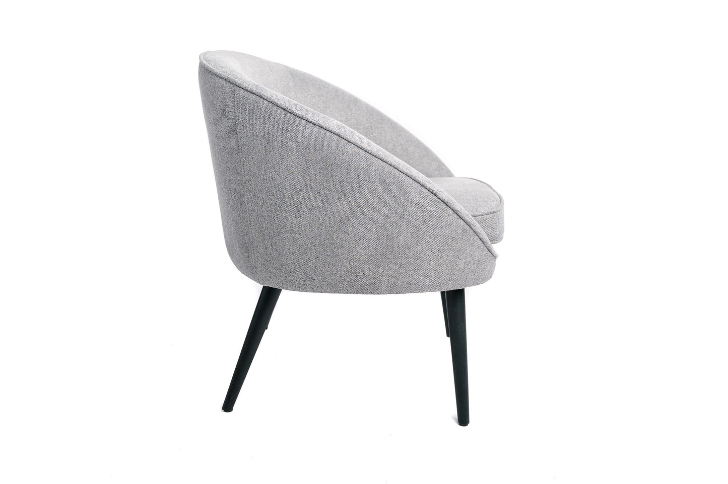 Sillón Lounge Oficina, Dormitorio, Salón Cómodo Tejido Gris Industrial Pata De Madera 73x67x76cm- Muebles De Salón_2