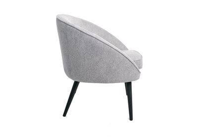 Sillón Lounge Oficina, Dormitorio, Salón Cómodo Tejido Gris Industrial Pata De Madera 73x67x76cm- Muebles De Salón_2
