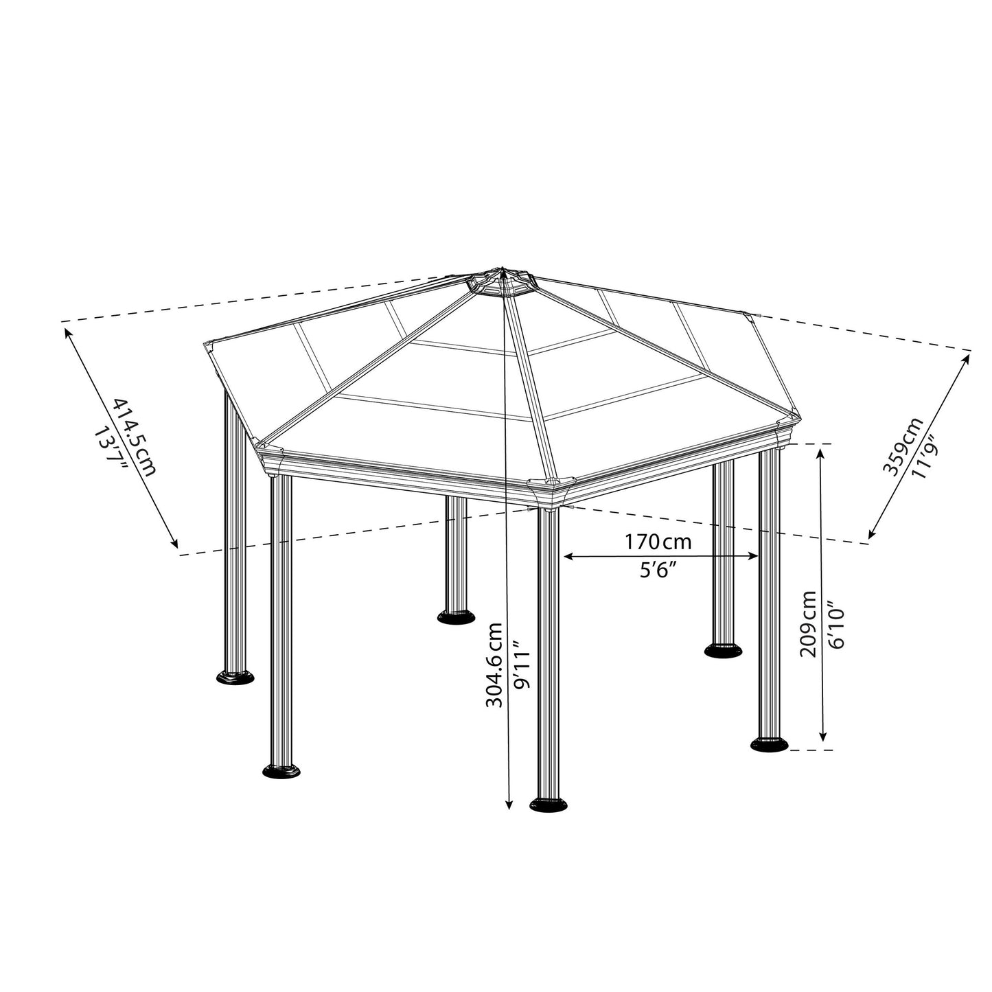 Gazebo Hexagonal Roma 