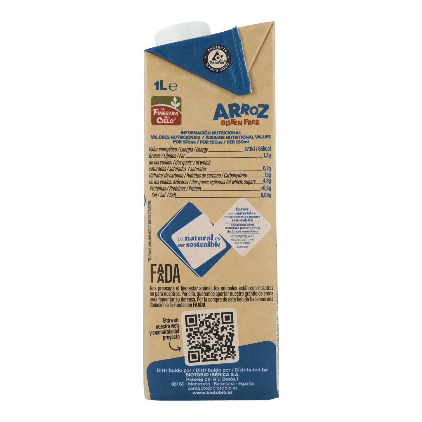 Pack de 6 Bebidas de Arroz Sem Glúten La Finestra Sul Cielo 1 L