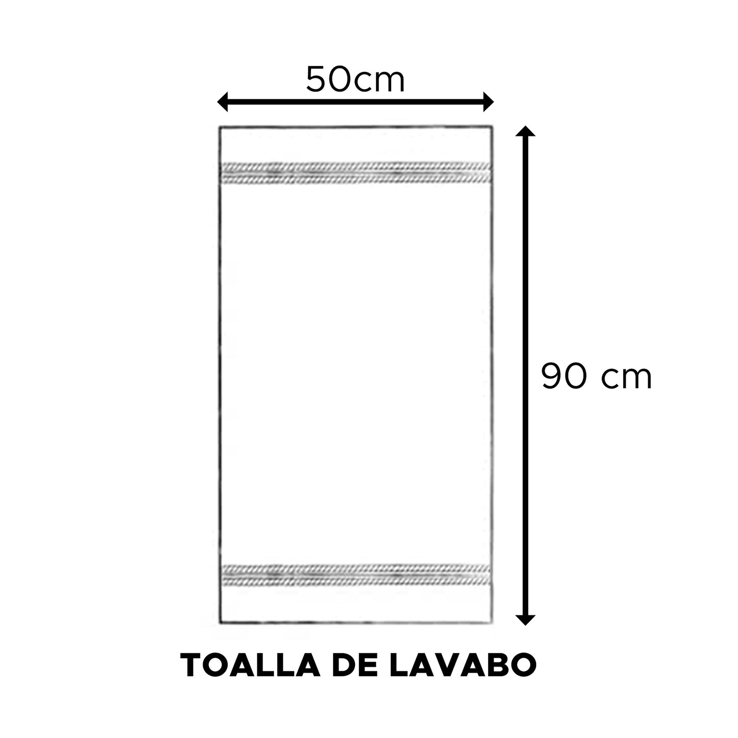 Toalla De Lavabo 100% Algodón Blanco 50x90 Cm._2