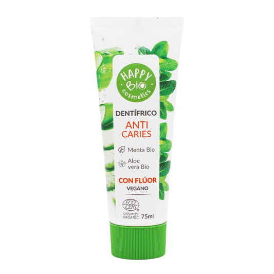 Pasta de dentes biológica anticáries com menta, aloé vera e flúor 75 ml 