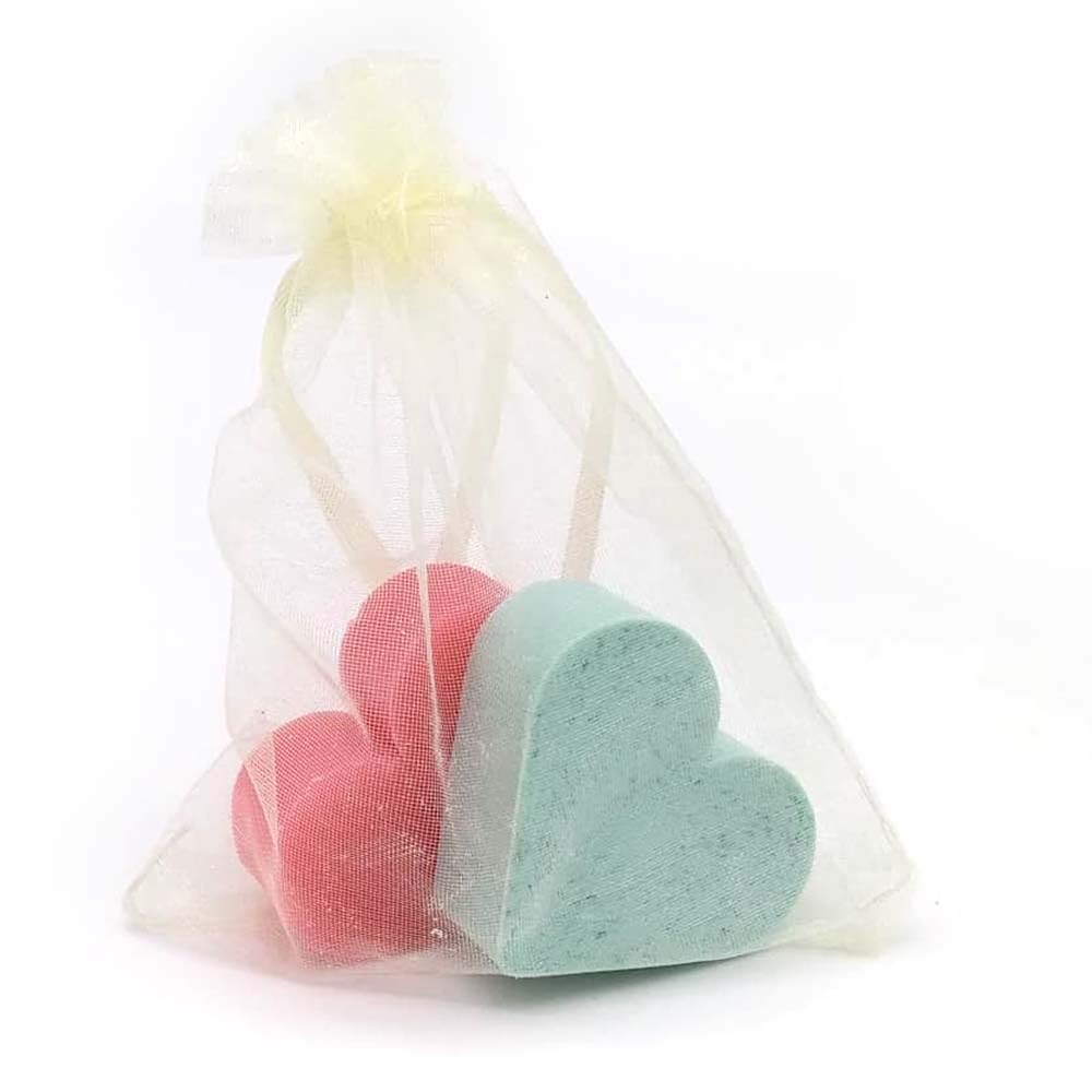 Bolsa Organza Con 2 Jabones - Aroma Naranja Y Jengibre - Jabón Glicerina Con Forma De Corazón - Detalle Para Invitados_3
