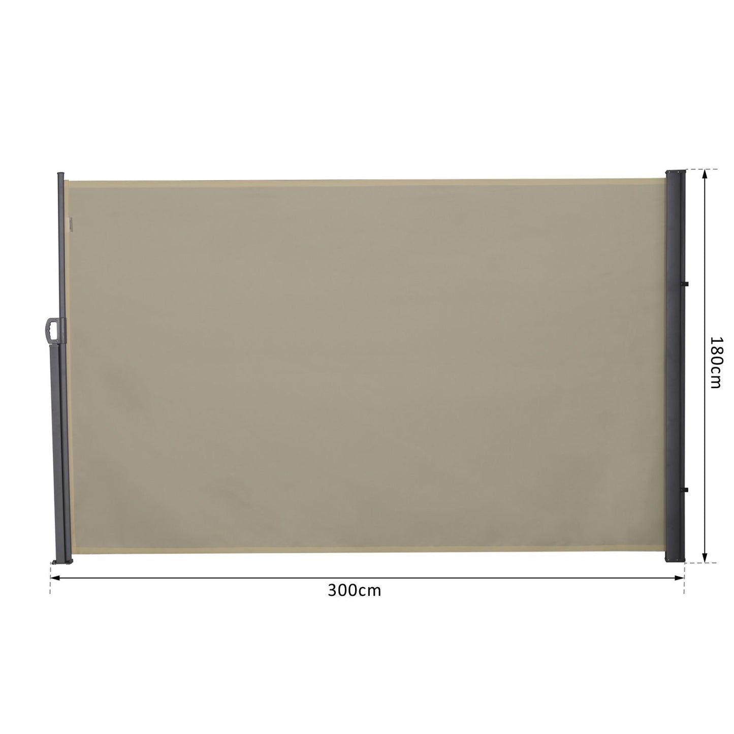 Outsunny Toldo Lateral Retráctil 180x300cm Protección Privacidad Solar Para_2