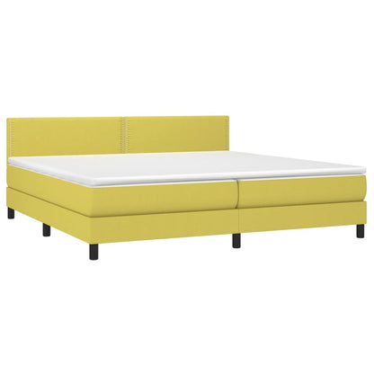 Cama Vica Home Colchón Y Luces Led Tela Verde 200x200 Cm / Vetonek_1