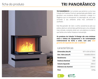 Insertables Con Ventilación A Leña Metlor Modelo Tri Panoramico_3