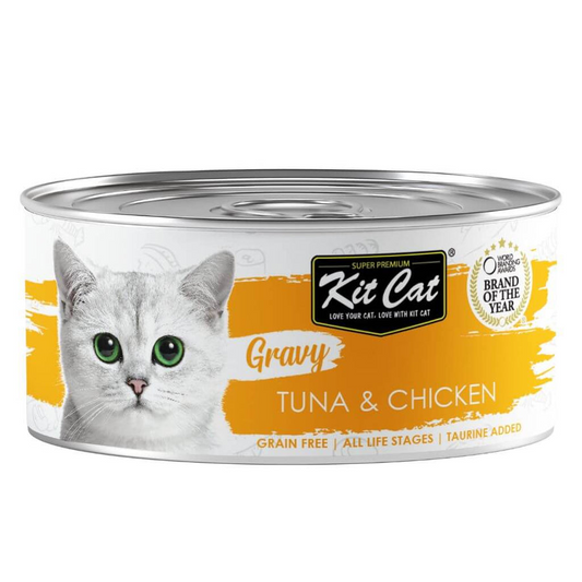Kit Cat Can Gravy - Atum e Frango 70g Ração húmida para gatos com molho