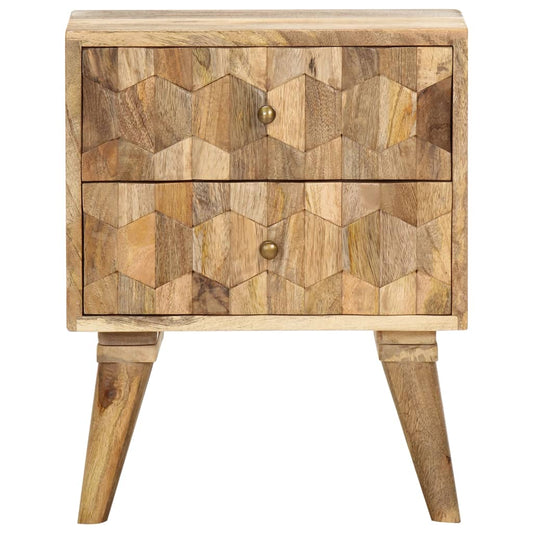 Mesita De Noche De Madera Maciza De Mango 40x30x50 Cm_0