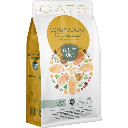 Natura Diet Cats Sterilized Chicken &amp; Vegs Ração para gatos esterilizados 400 g