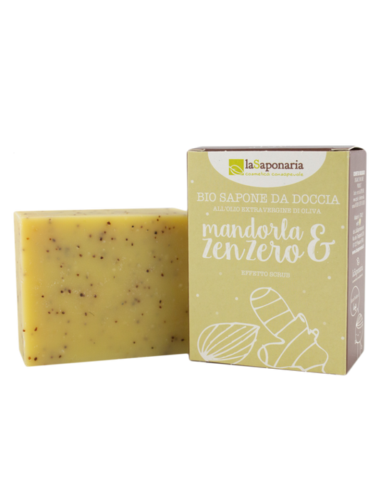 Sabonete com Azeite Virgem Extra, Amêndoa e Gengibre La Saponaria 100g