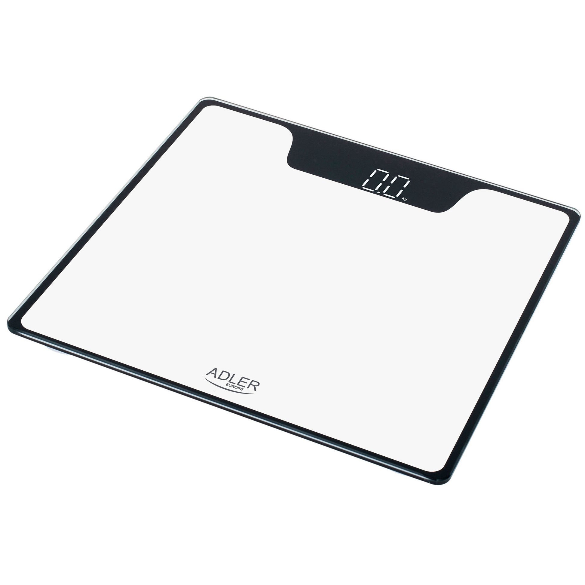 Báscula De Baño Digital Alta Precisión 180kg, Pantalla Led Apagado Automático, Vidrio Templado Adler Ad8174w Blanco_0
