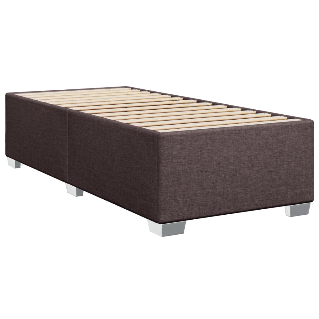 Cama Box Spring Con Colchón Tela Marrón Oscuro 100x200 Cm / Vetonek_4