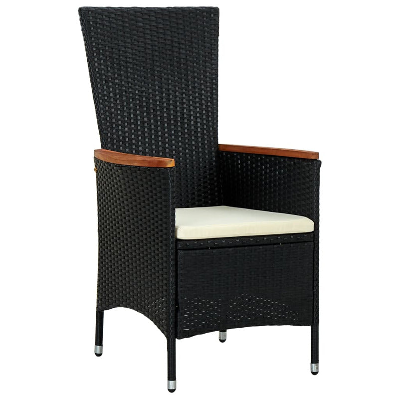 Vidaxl Set Comedor De Jardín 9 Piezas Y Cojines Ratán Sintético Negro_5