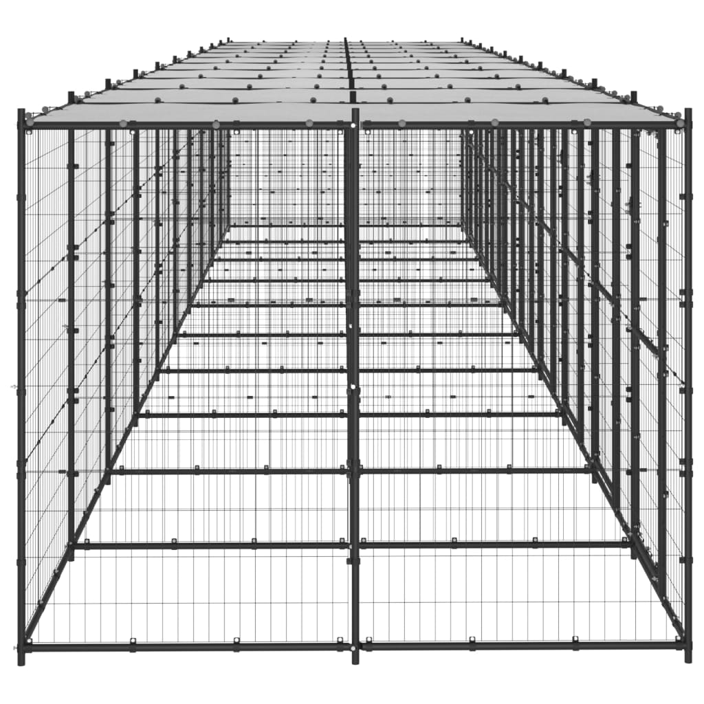 Perrera De Exterior De Acero Con Techo 24,2 M²_3