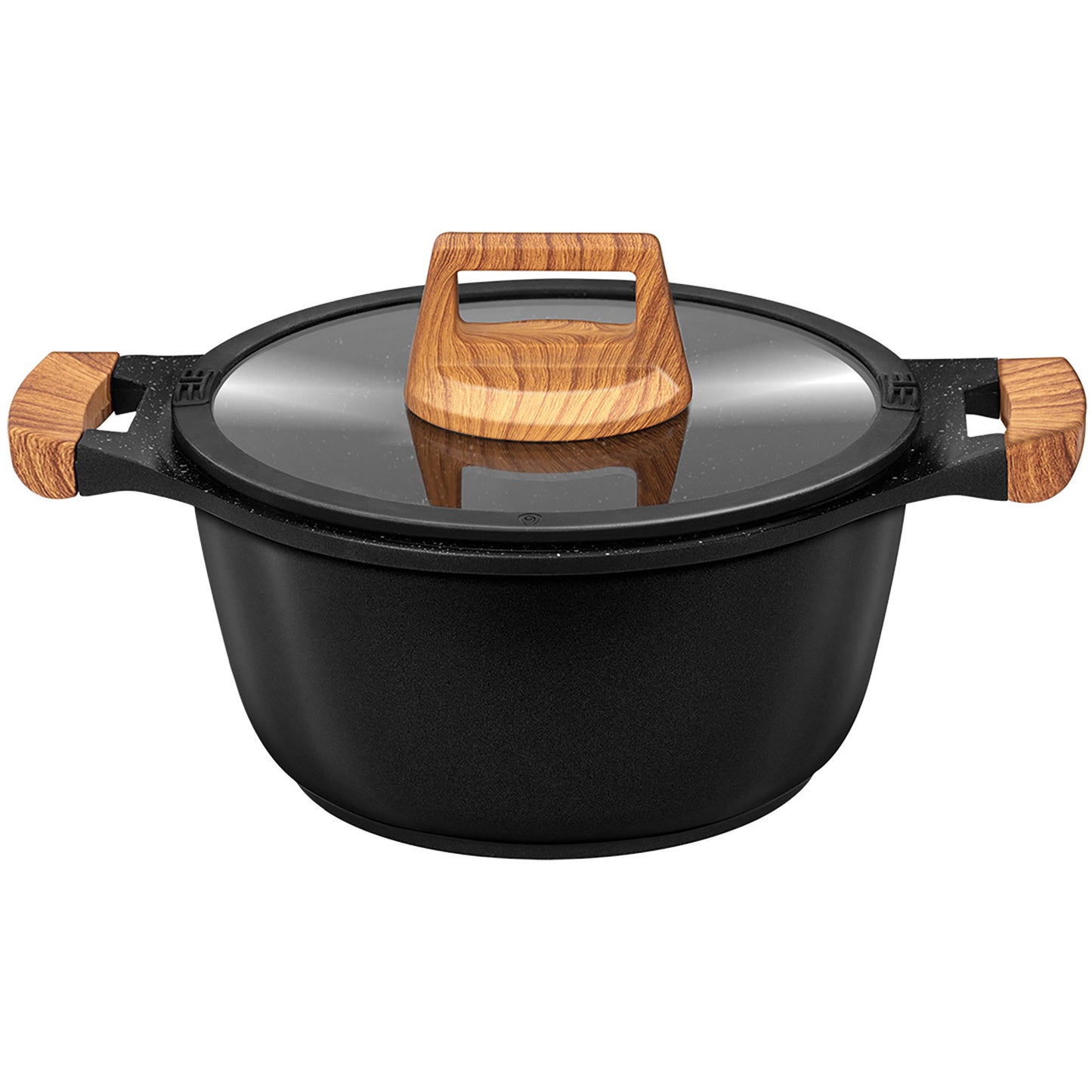 Batería Cocina Inducción Aluminio Fundido Antiadherente Sin Pfoa Set Cazuelas Sartén Utensilios Smile Mgk-23 Negro_2