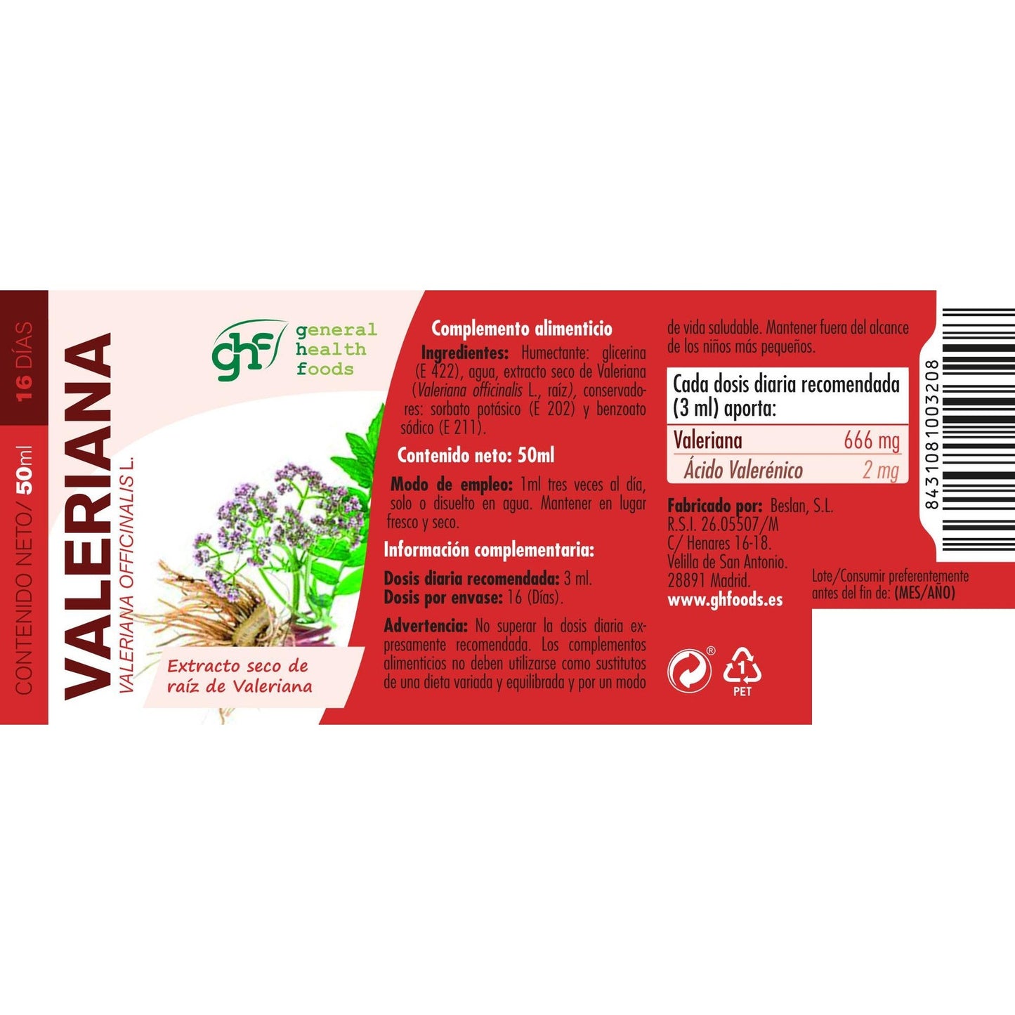 Extrato de Valeriana GHF 50 ml