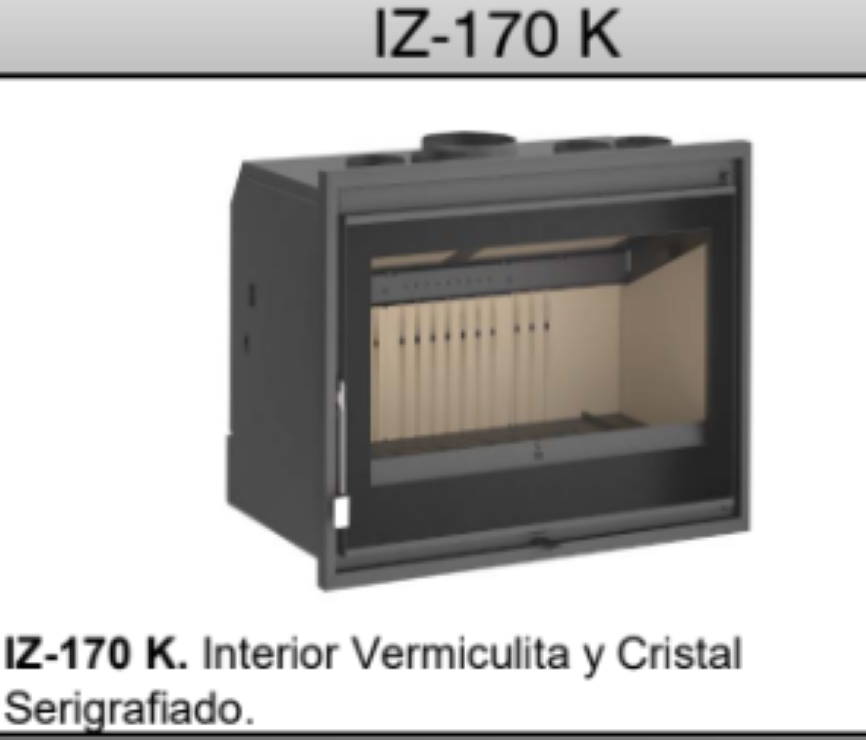 BRICOSOL Insertable de leña panorámico triple combustión y cristal serigrafiado FM Modelo IZ -170 K (interior vermiculita)_1