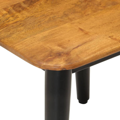 Mesa De Centro Hierro Y Madera Maciza De Mango 45x45x40 Cm_2