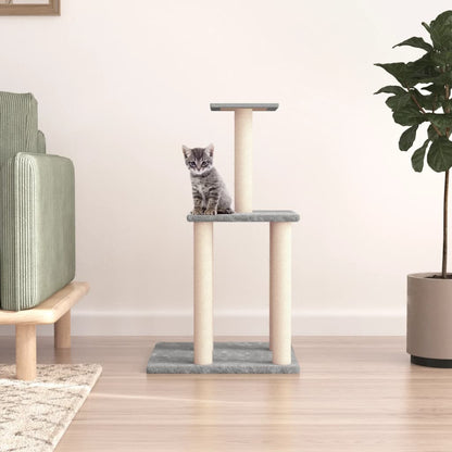 Rascador Para Gatos Con Postes De Sisal Gris Claro 85,5 Cm_1