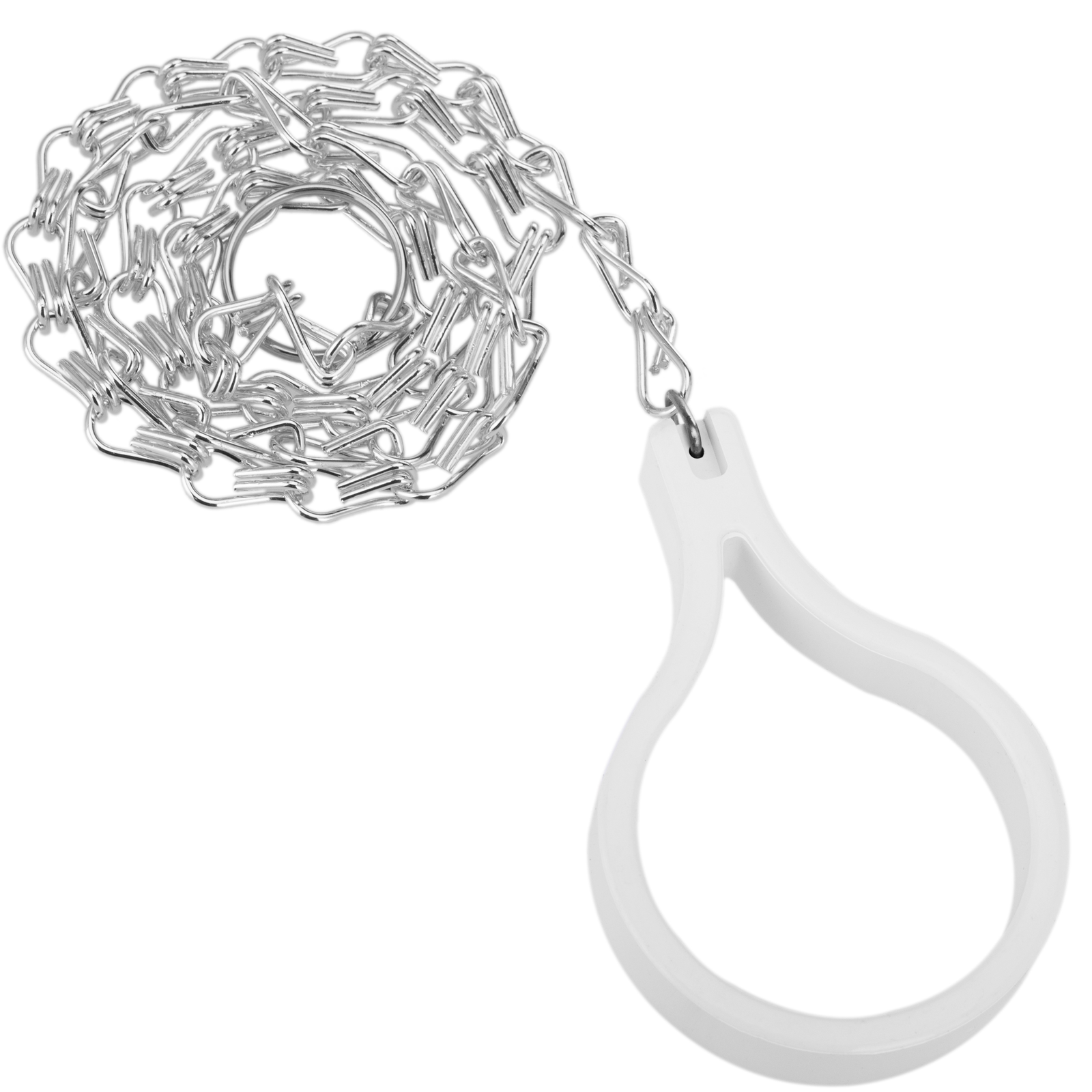 Tirador De Cisterna Para Wc Con Cadena Metálica Y Anilla Blanca_1