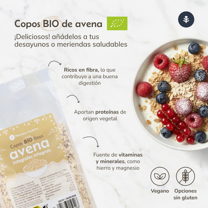 Pack 4x Copos de avena finos Sin Gluten ECO Planeta Huerto 1,5 kg
