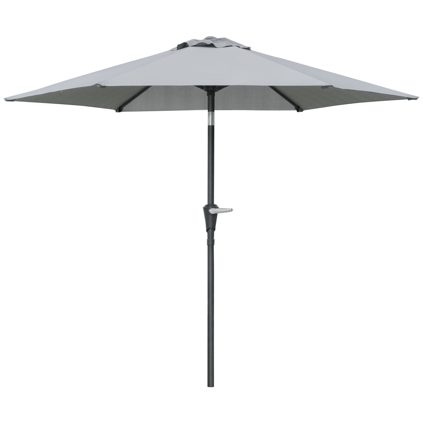 Outsunny Sombrilla Terraza Exterior Ø230 Cm Con Ángulo Ajustable Gris_4