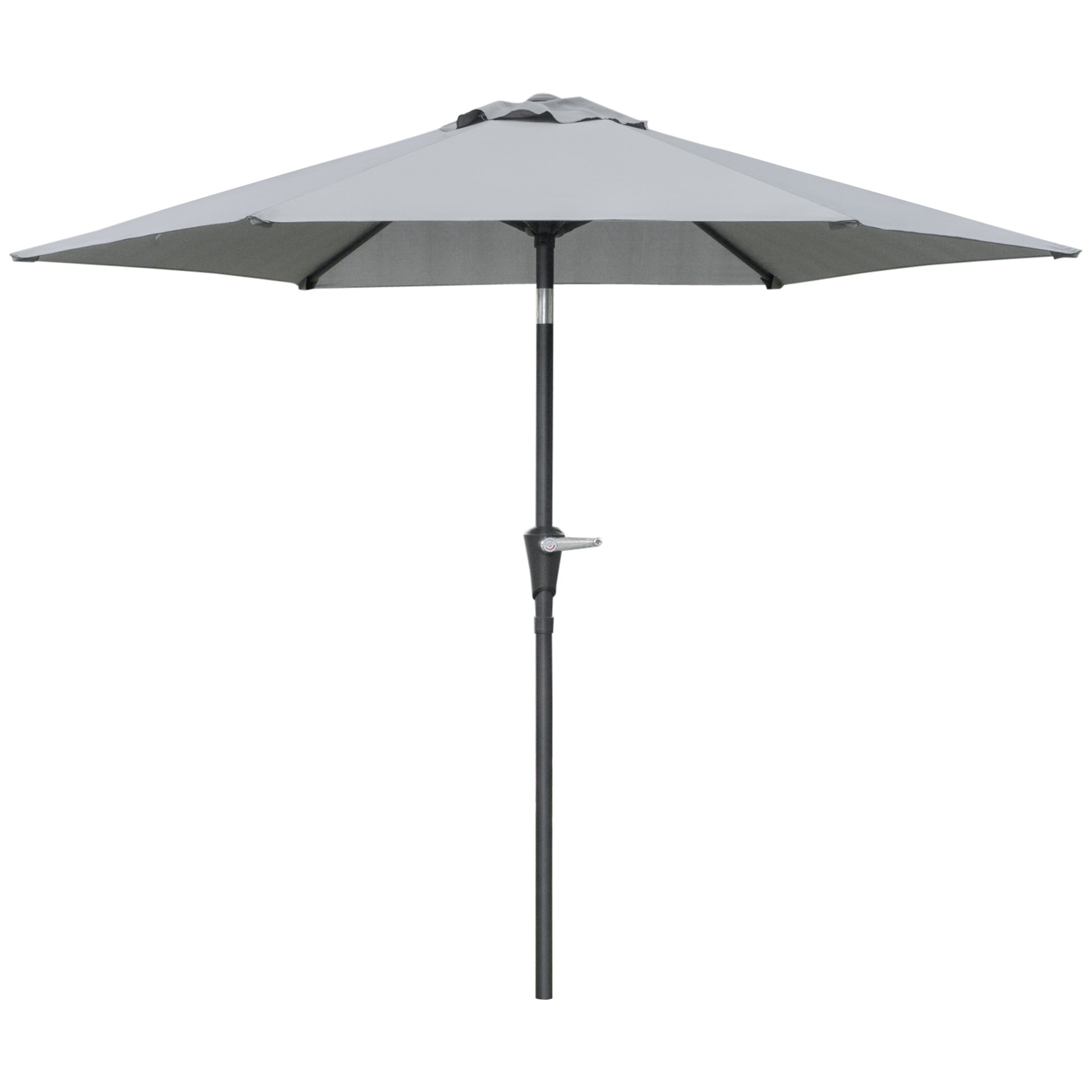 Outsunny Sombrilla Terraza Exterior Ø230 Cm Con Ángulo Ajustable Gris_4