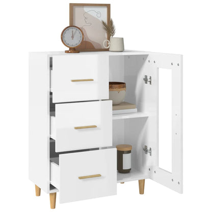 Aparador De Madera Contrachapada Blanco Brillante 69,5x34x90 Cm / Vetonek_0