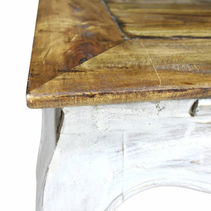 Mesa Auxiliar De Madera Maciza De Caoba 50x50x35 Cm_1