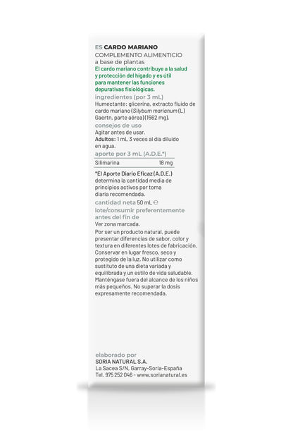 Embalagem com 2 extratos de cardo mariano da Soria Natural, 50 ml