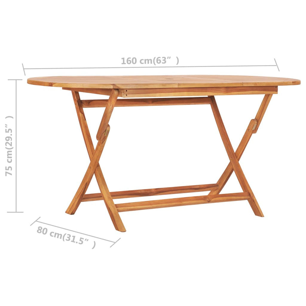 Vidaxl Set Comedor De Jardín Plegable 7 Piezas Madera Maciza De Teca_2